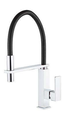 Pull Out Kitchen Mixer Square Chrome and Black TKM007
